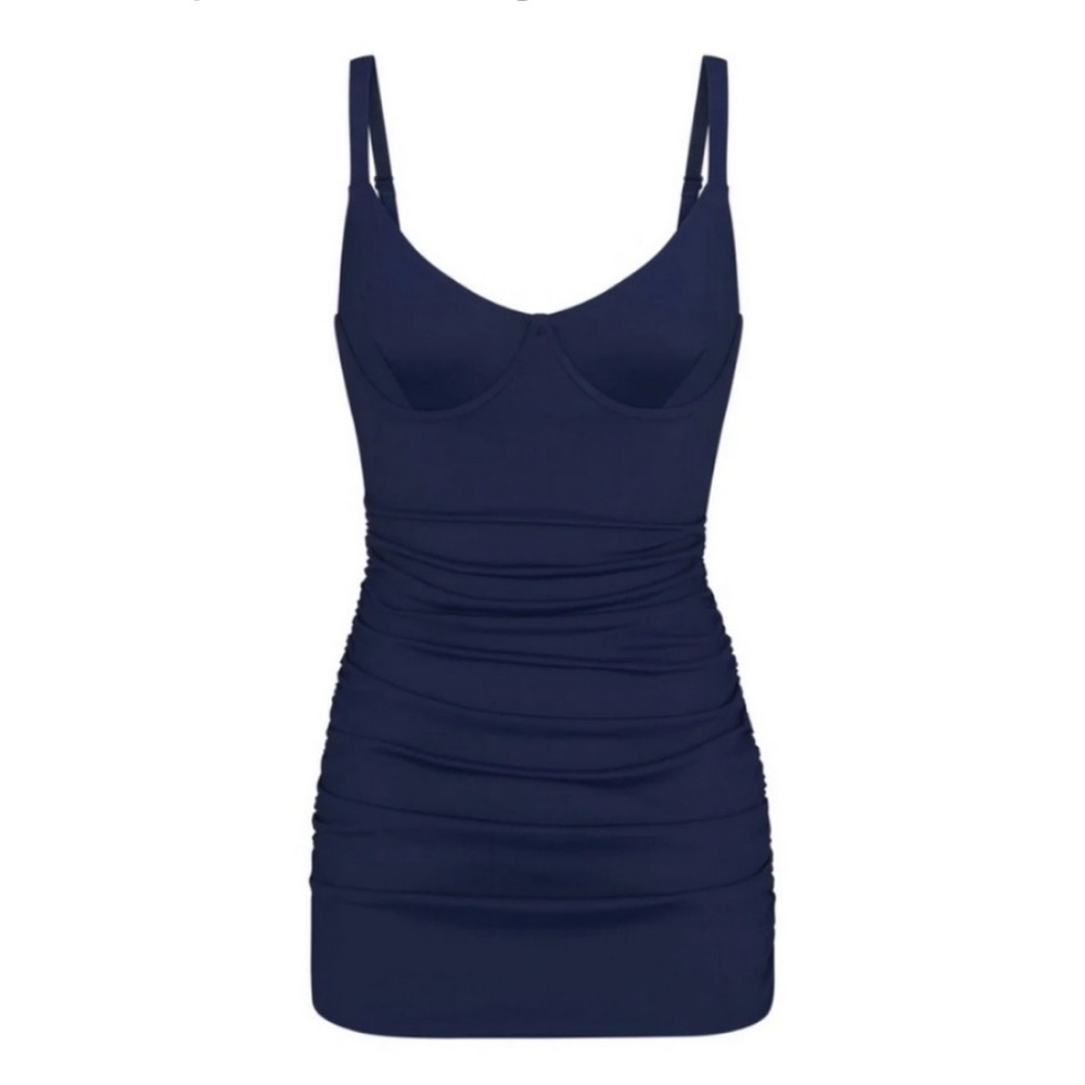 Skims Body Sculpting Swim Suit Ruched One Piece Swim dress Midnight Blue Size L